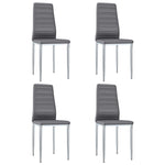Dining Chairs 4 pcs   faux Leather Grey