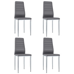 Dining Chairs 4 pcs Grey Faux Leather