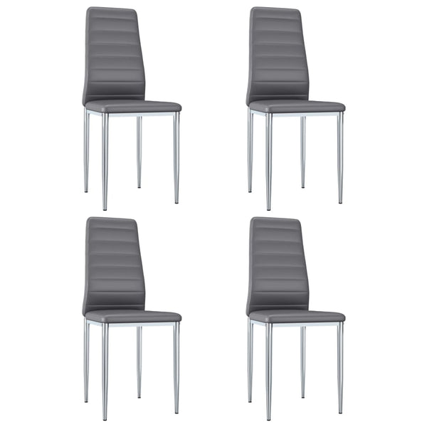  Dining Chairs 4 pcs   faux Leather Grey