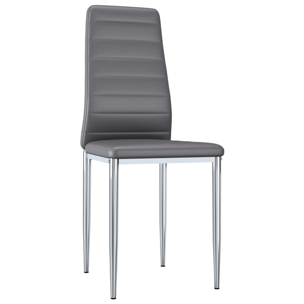 Dining Chairs 4 pcs Grey Faux Leather