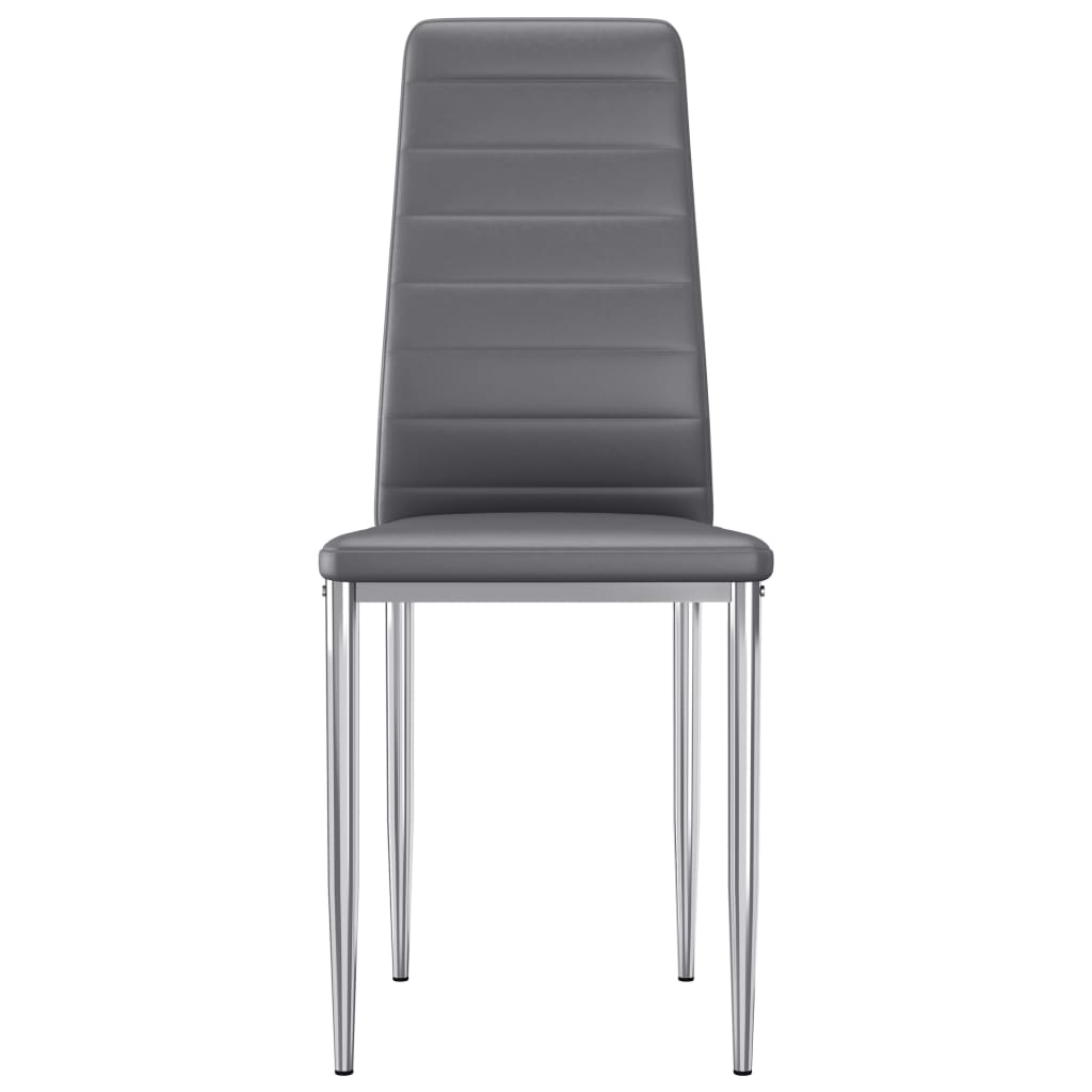 Dining Chairs 4 pcs Grey Faux Leather