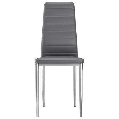 Dining Chairs 4 pcs Grey Faux Leather