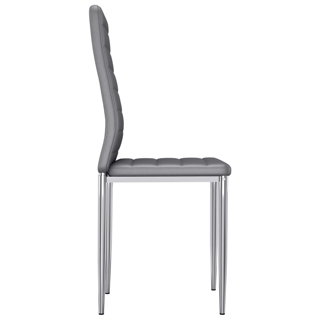 Dining Chairs 4 pcs Grey Faux Leather
