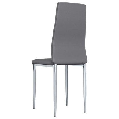 Dining Chairs 4 pcs Grey Faux Leather