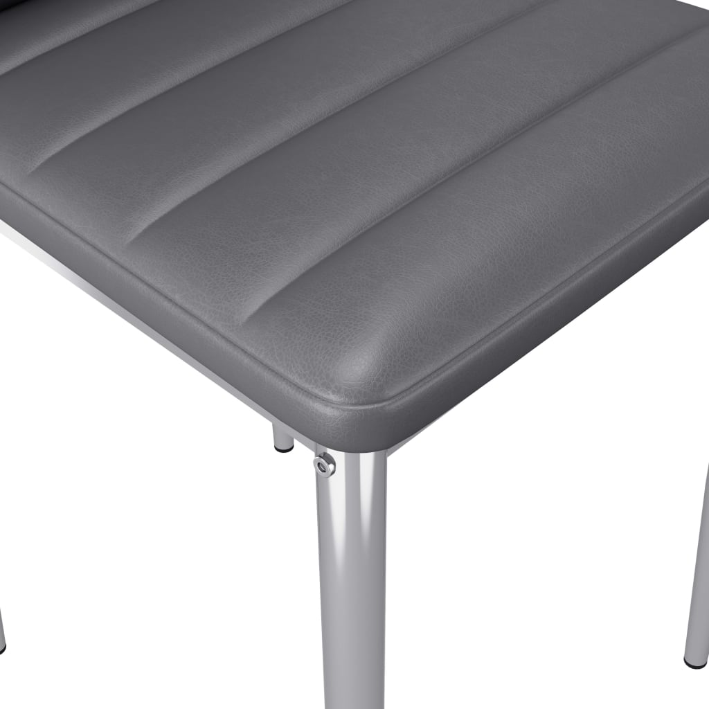 Dining Chairs 4 pcs Grey Faux Leather
