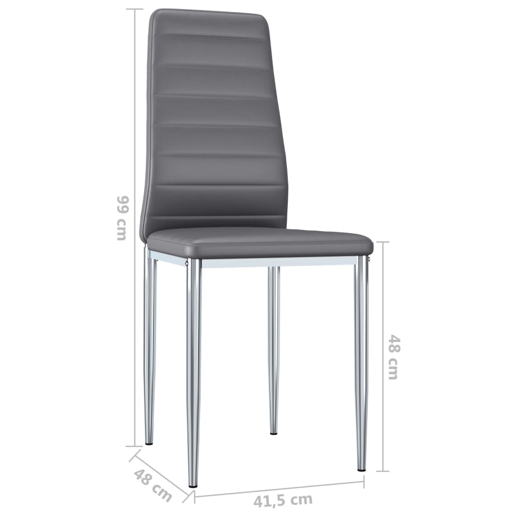 Dining Chairs 4 pcs Grey Faux Leather