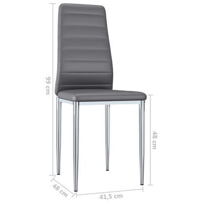Dining Chairs 4 pcs Grey Faux Leather