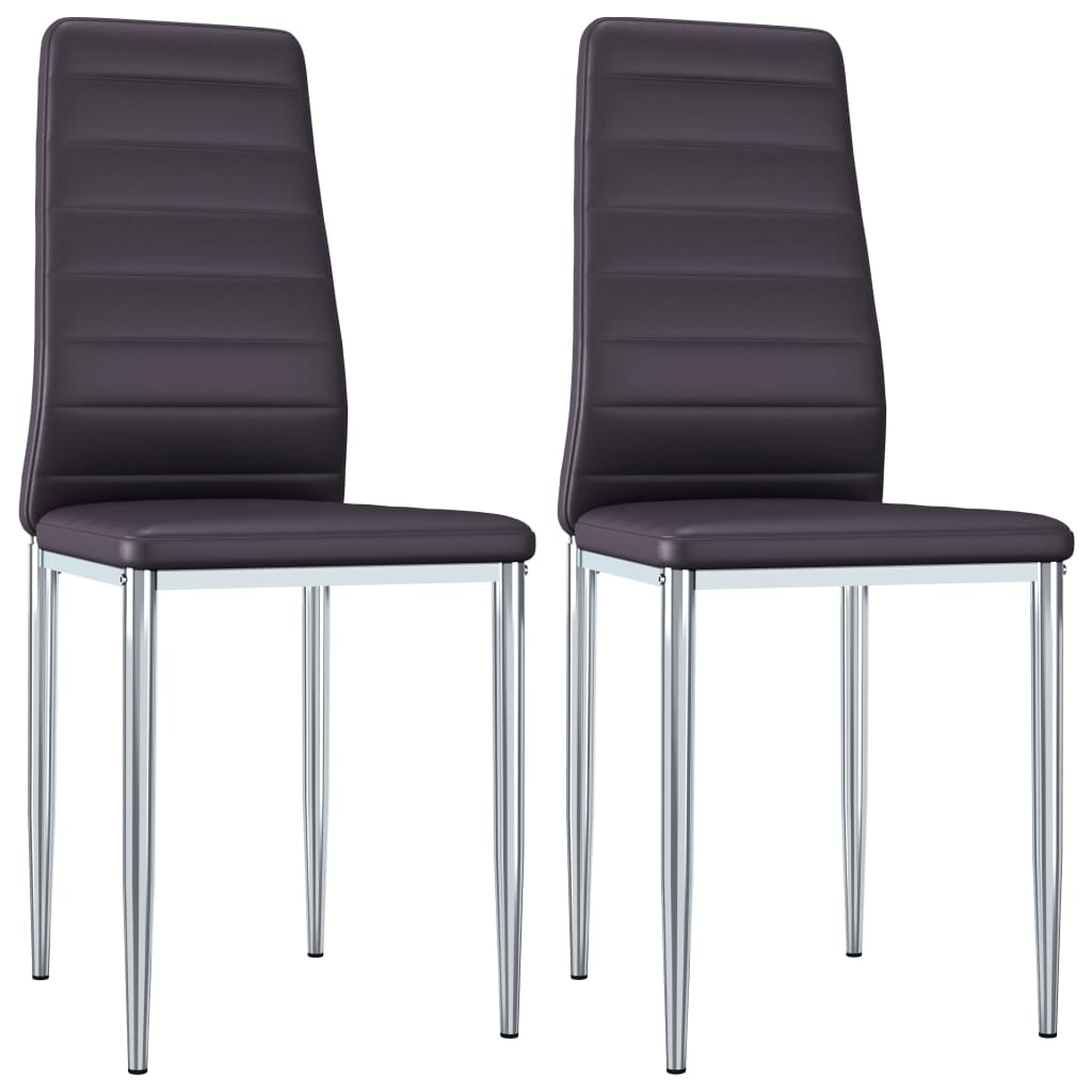 Dining Chairs 2 pcs Brown Faux Leather