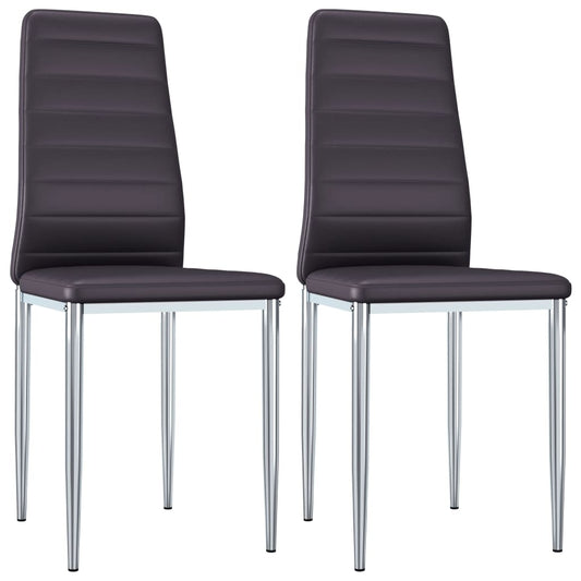 Dining Chairs 2 pcs Brown Faux Leather