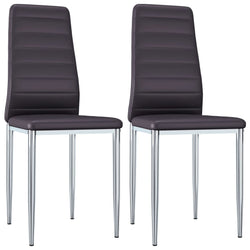 Dining Chairs 2 pcs Brown Faux Leather