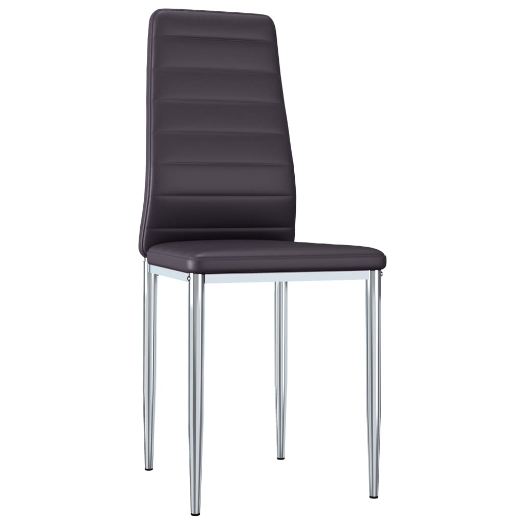 Dining Chairs 2 pcs Brown Faux Leather