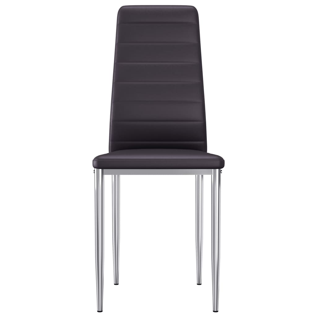 Dining Chairs 2 pcs Brown Faux Leather
