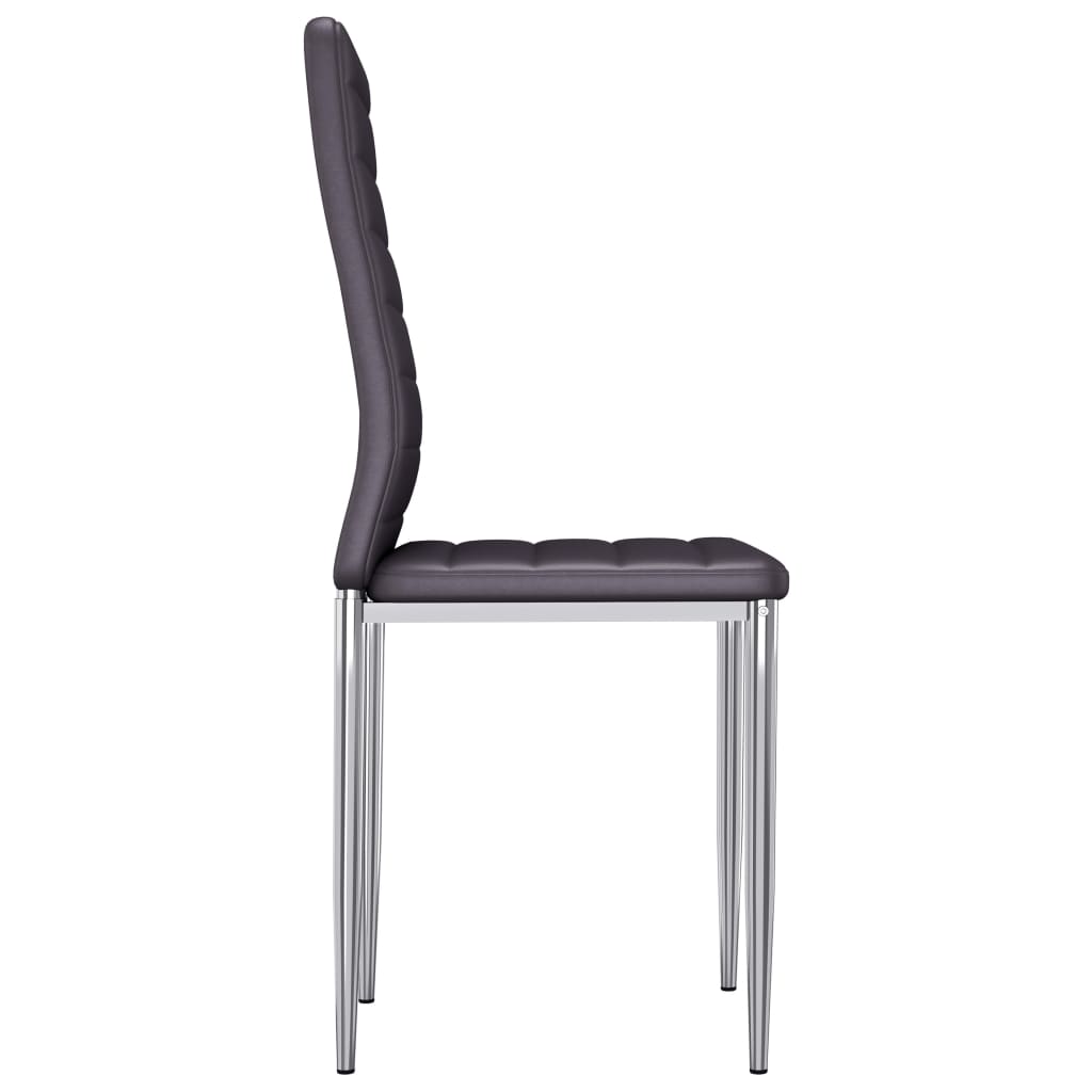 Dining Chairs 2 pcs Brown Faux Leather