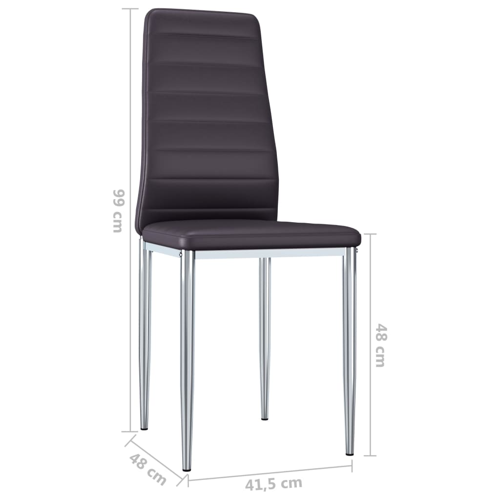 Dining Chairs 2 pcs Brown Faux Leather