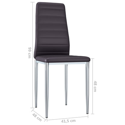 Dining Chairs 2 pcs Brown Faux Leather