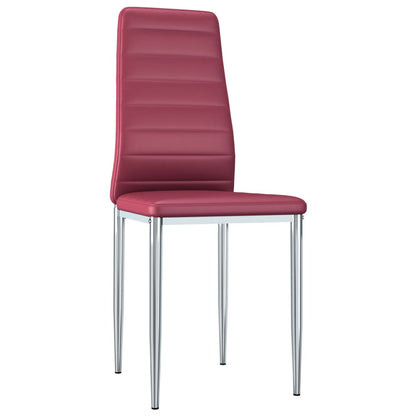 Dining Chairs 6 pcs Red Faux Leather