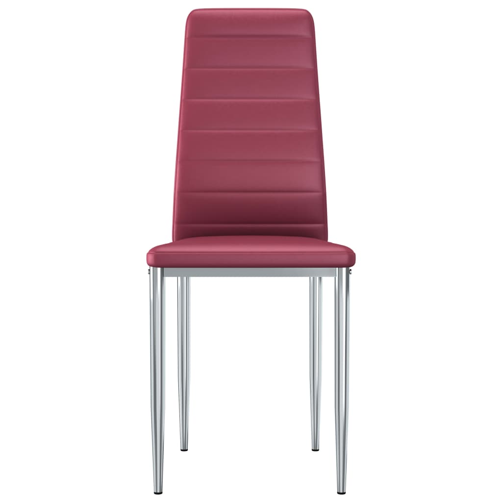 Dining Chairs 6 pcs Red Faux Leather