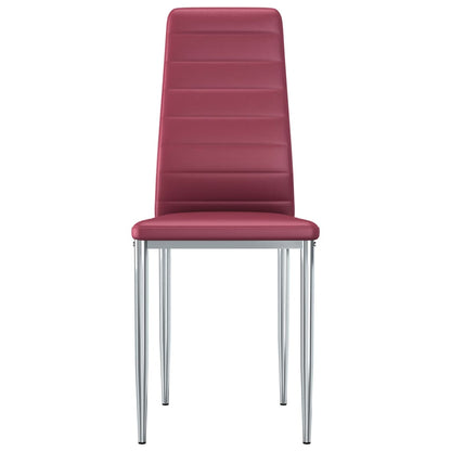 Dining Chairs 6 pcs Red Faux Leather