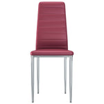 Dining Chairs 6 pcs faux Leather Red