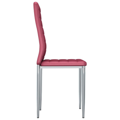 Dining Chairs 6 pcs Red Faux Leather