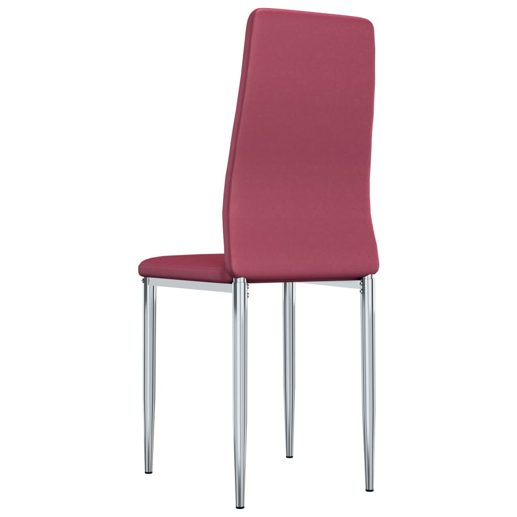 Dining Chairs 6 pcs Red Faux Leather