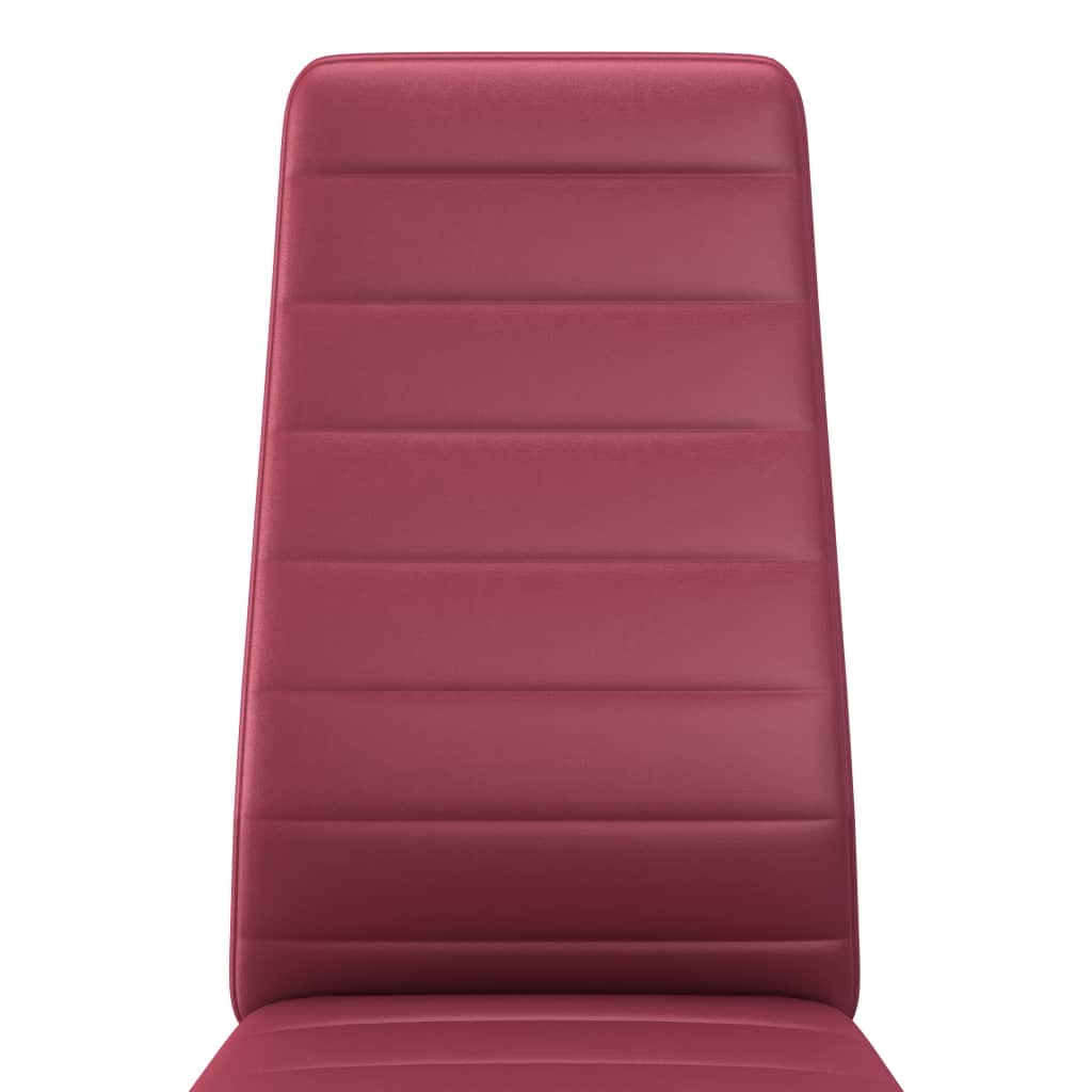 Dining Chairs 6 pcs Red Faux Leather