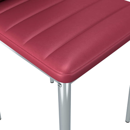 Dining Chairs 6 pcs Red Faux Leather