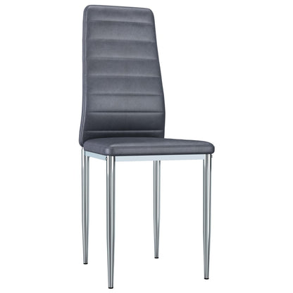 Dining Chairs 6 pcs Grey Faux Suede Leather
