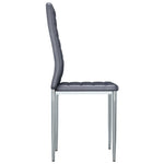 Dining Chairs 6 pcs faux Suede Leather Grey