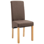 Dining Chairs 6 pcs Brown Fabric