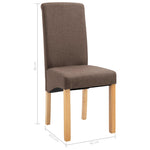 Dining Chairs 6 pcs Brown Fabric