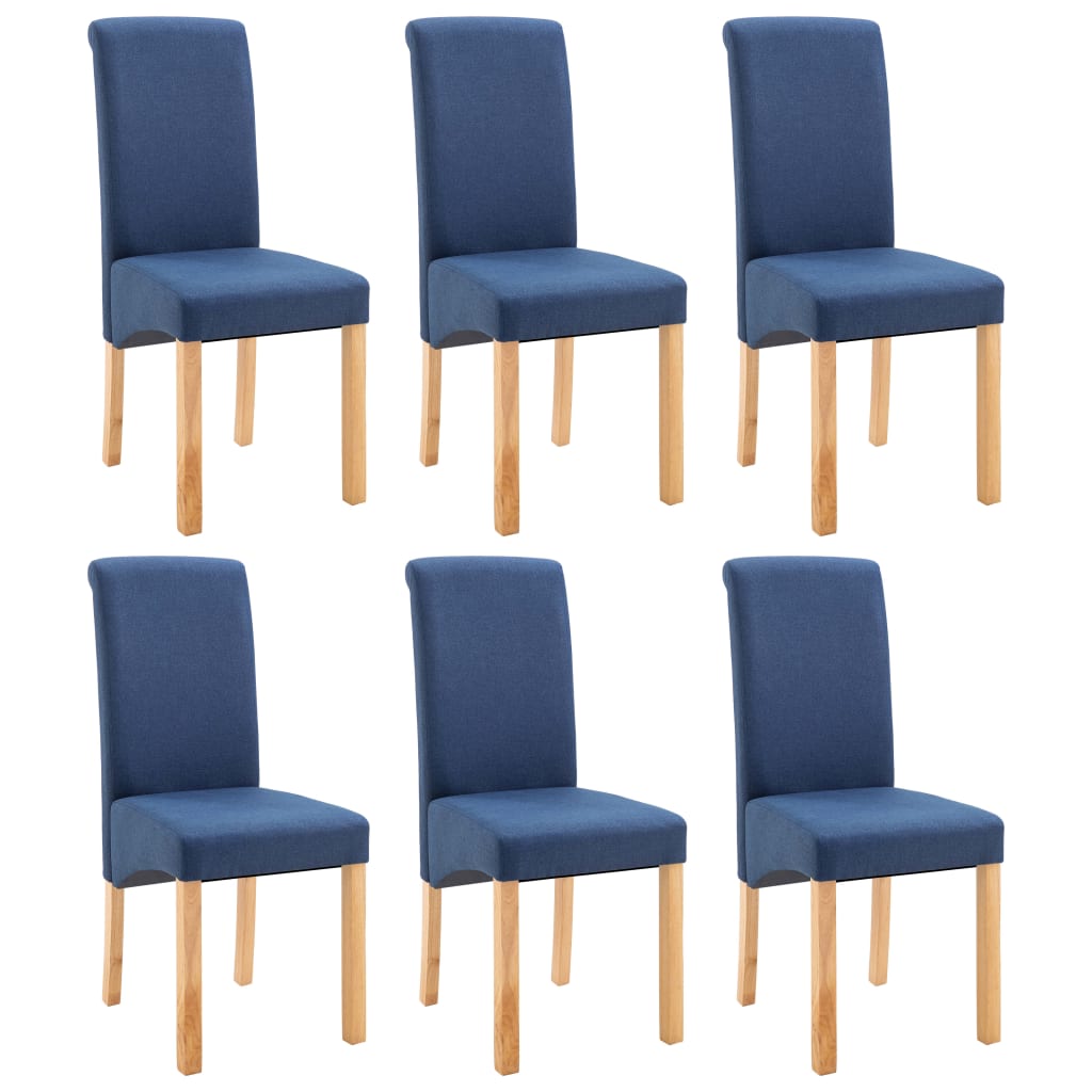 Dining Chairs 6 pcs Blue Fabric
