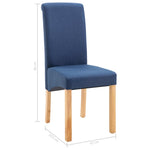 Dining Chairs 6 pcs Blue Fabric