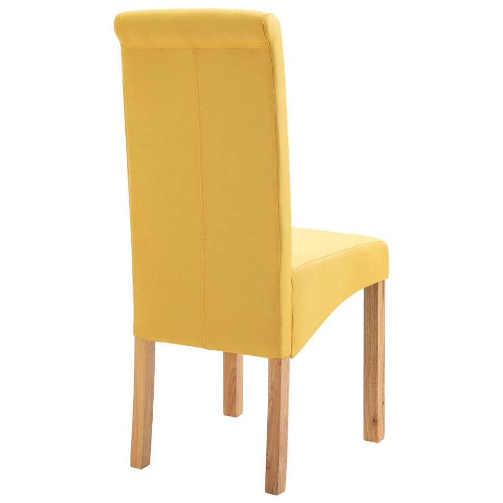 Dining Chairs 6 pcs Yellow Fabric