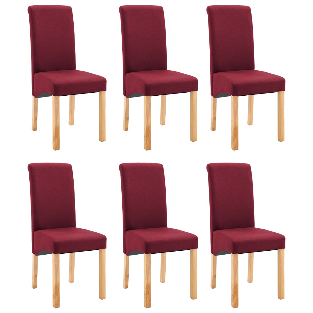 Dining Chairs 6 pcs Red Fabric