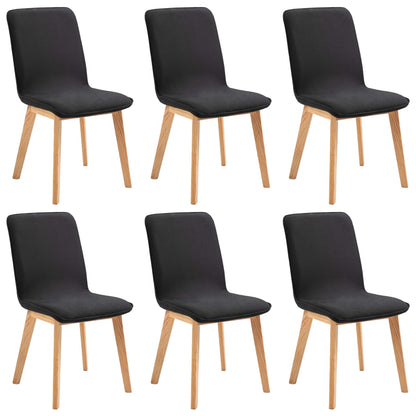 Dining Chairs 6 pcs Black Fabric