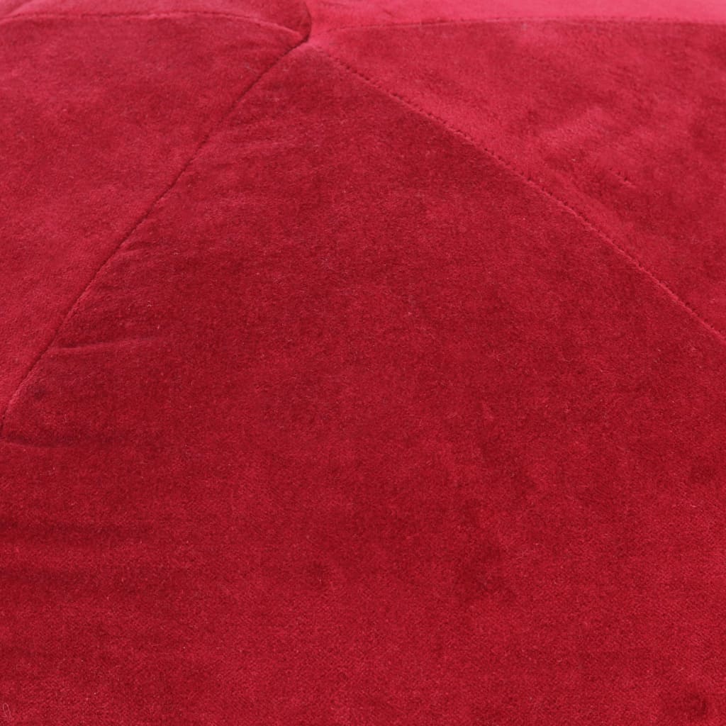 Pouffe Cotton Velvet 50x35 cm Red