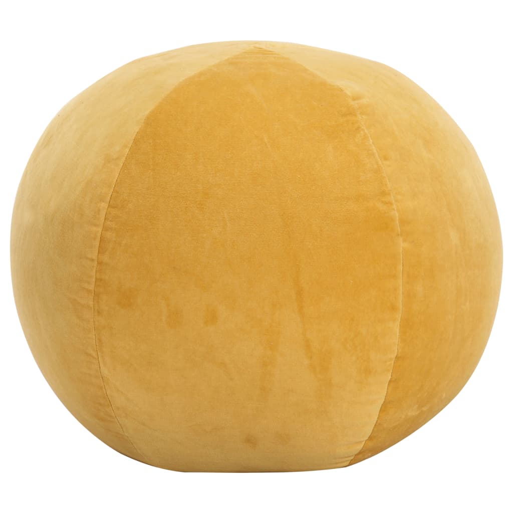 Pouffe Cotton Velvet 50x35 cm Yellow