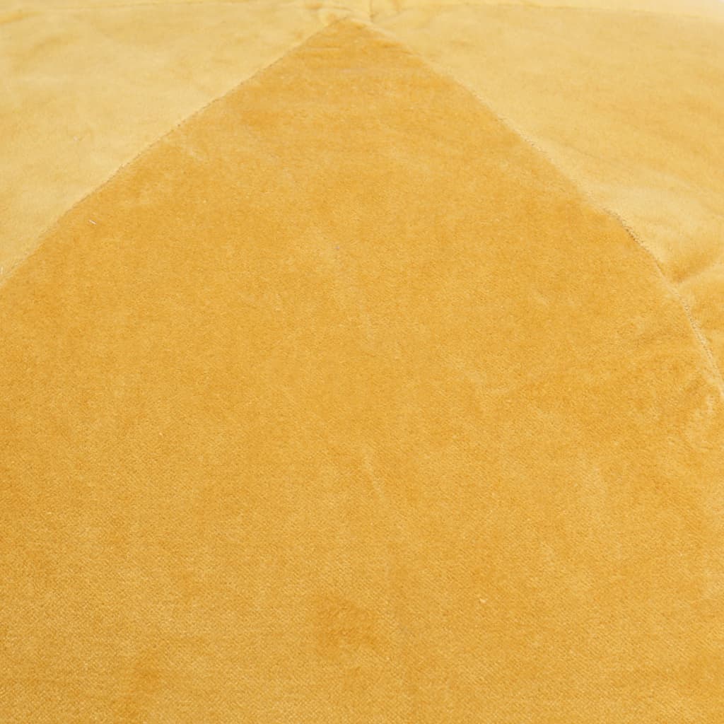 Pouffe Cotton Velvet 50x35 cm Yellow