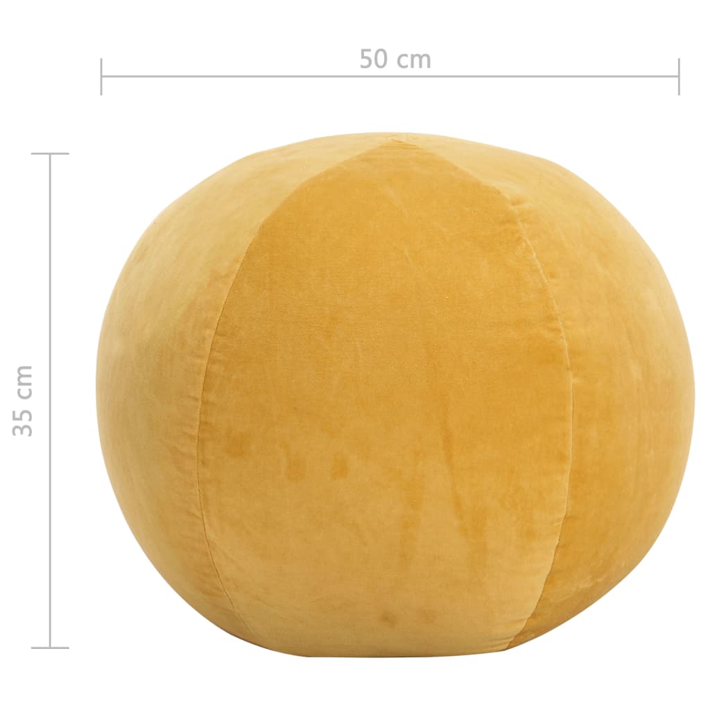 Pouffe Cotton Velvet 50x35 cm Yellow
