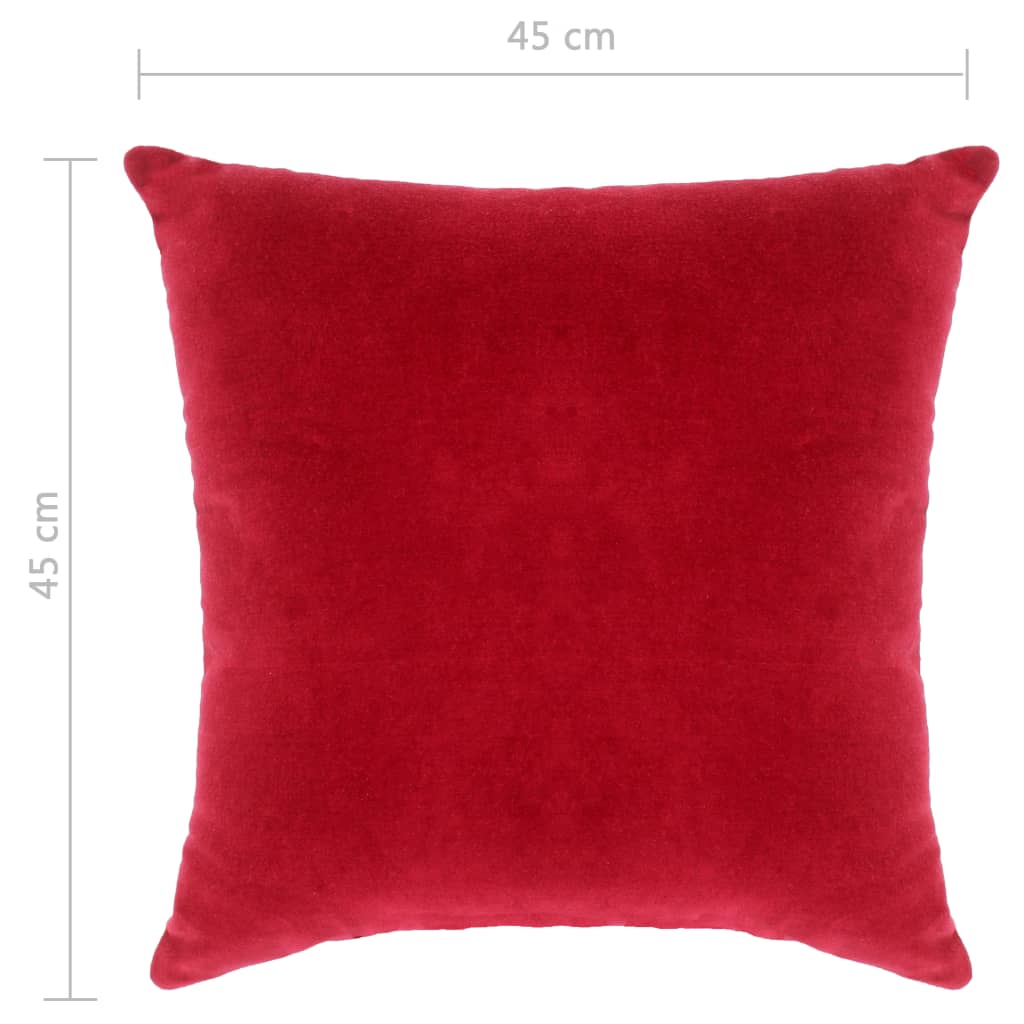 2 pcs Cushions Cotton Velvet Red