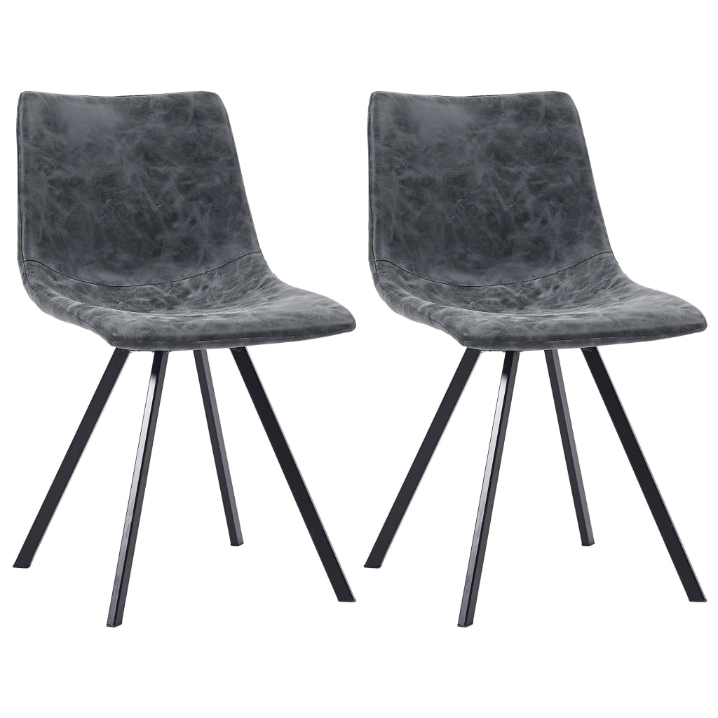 Dining Chairs 2 pcs Black Faux Leather