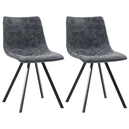 Dining Chairs 2 pcs Black Faux Leather