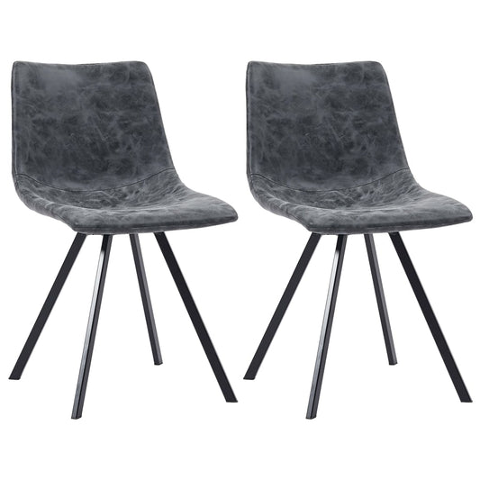 Dining Chairs 2 pcs Black Faux Leather