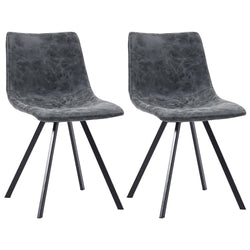Dining Chairs 2 pcs Black Faux Leather