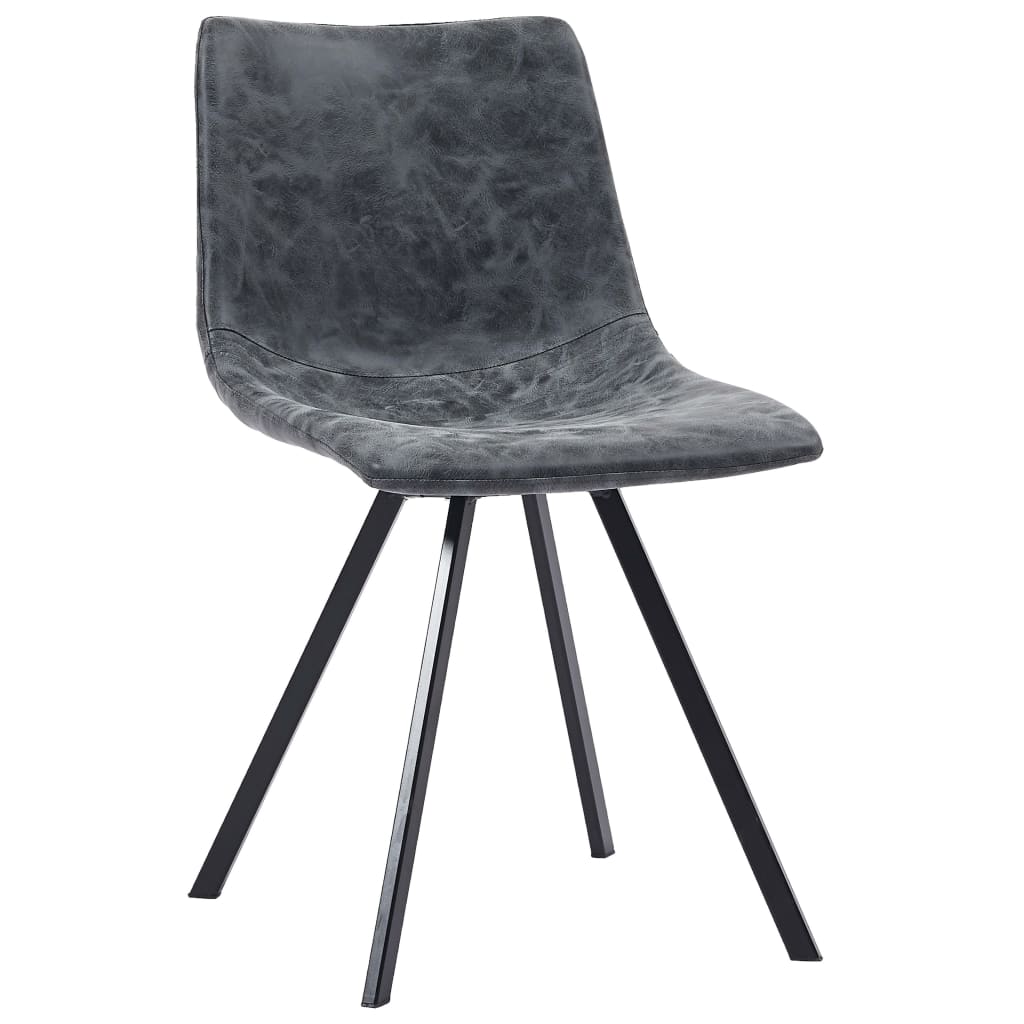 Dining Chairs 2 pcs Black Faux Leather