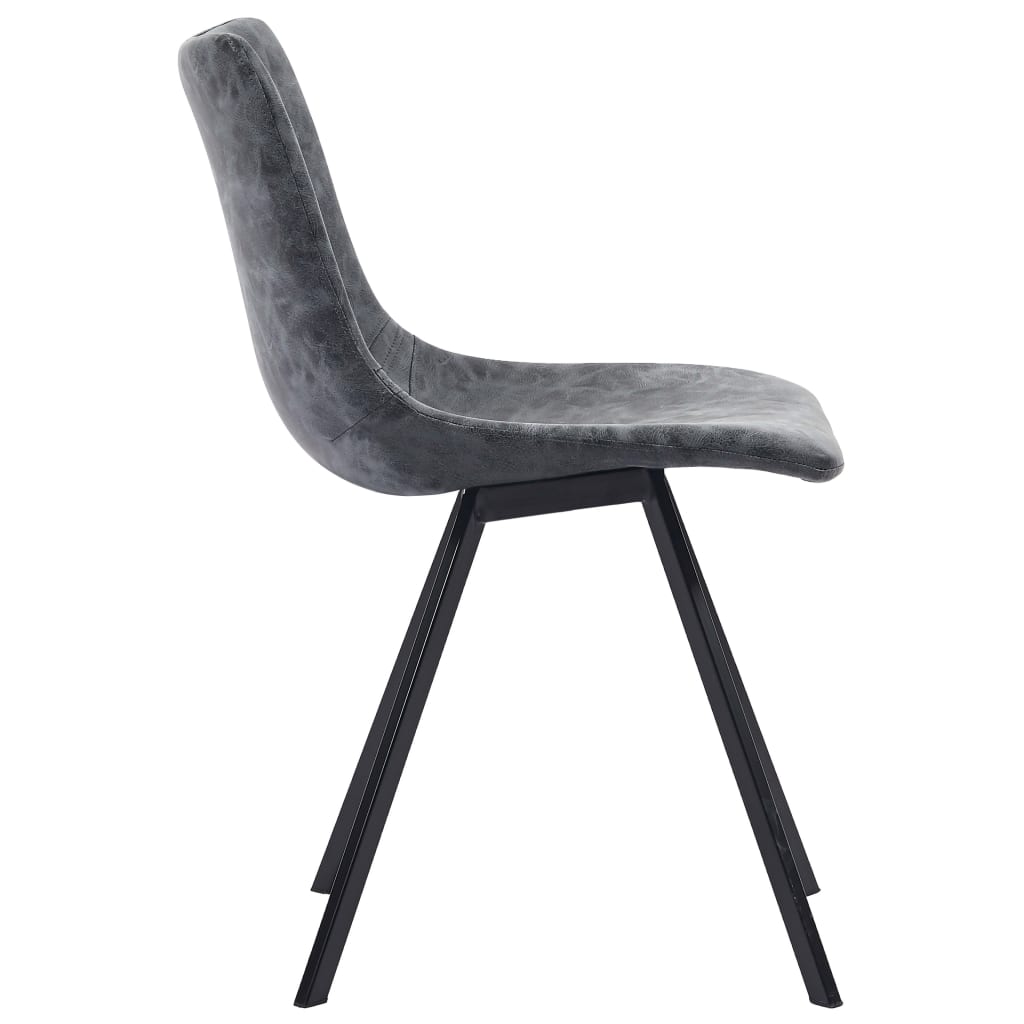 Dining Chairs 2 pcs Black Faux Leather