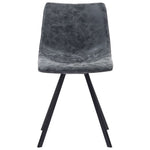 Dining Chairs 2 pcs Black Metal Legs faux Leather