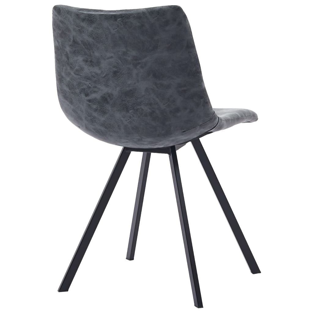 Dining Chairs 2 pcs Black Faux Leather