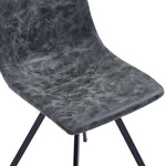 Dining Chairs 2 pcs Black Metal Legs faux Leather